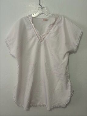 Vintage Erica-Loren New York White Lace-Trim Slip Dress
